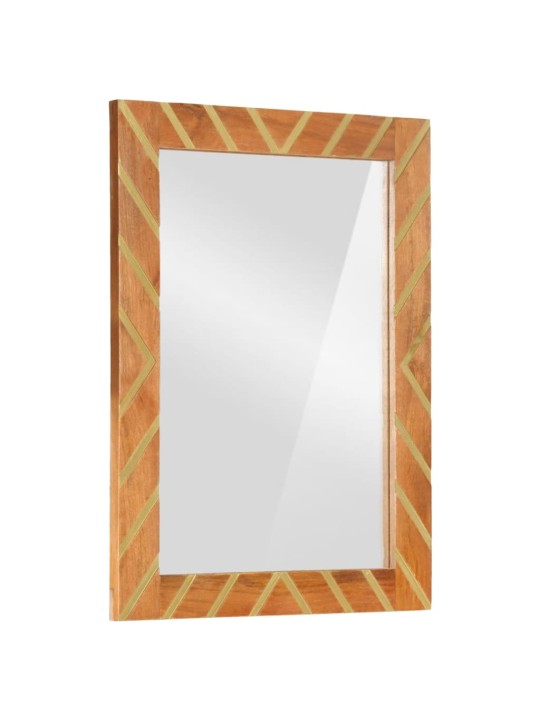 Koupelnové zrcadlo hnědé 50x70x3 cm masivní mangovník a sklo