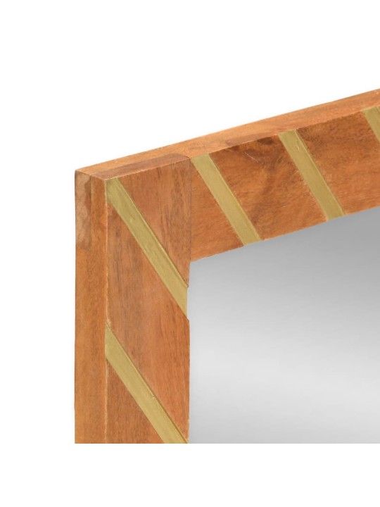 Koupelnové zrcadlo hnědé 50x70x3 cm masivní mangovník a sklo