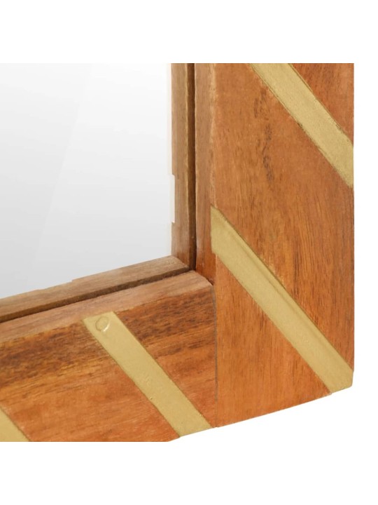 Koupelnové zrcadlo hnědé 50x70x3 cm masivní mangovník a sklo