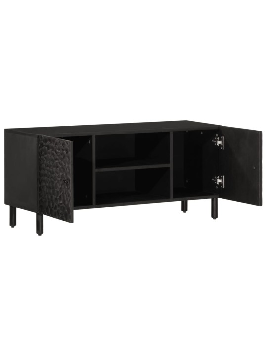 TV skříňka černá 105x33x46 cm masivní mangovníkové dřevo