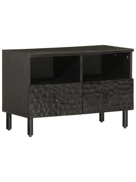 TV skříňka černá 70 x 33 x 46 cm masivní mangovníkové dřevo