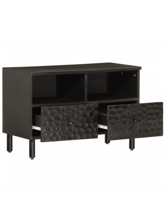 TV skříňka černá 70 x 33 x 46 cm masivní mangovníkové dřevo