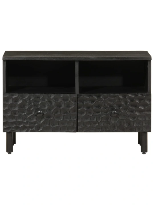 TV skříňka černá 70 x 33 x 46 cm masivní mangovníkové dřevo