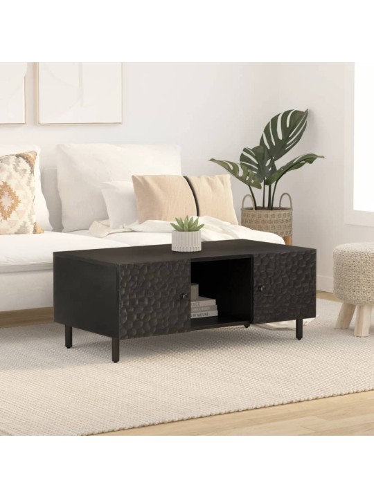 Konferenční stolek černý 100 x 54 x 40 cm masivní mangovník