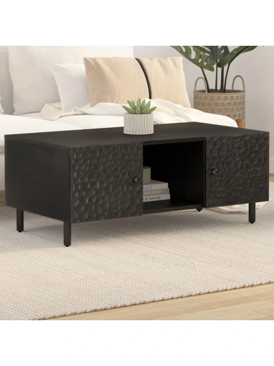 Konferenční stolek černý 100 x 54 x 40 cm masivní mangovník