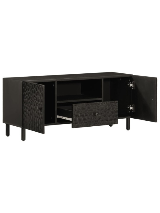 Tv skříňka černá 105x33x46 cm masivní mangovníkové dřevo