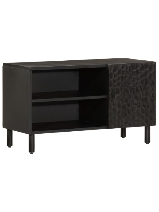 TV skříňka černá 80 x 31 x 46 cm masivní mangovníkové dřevo