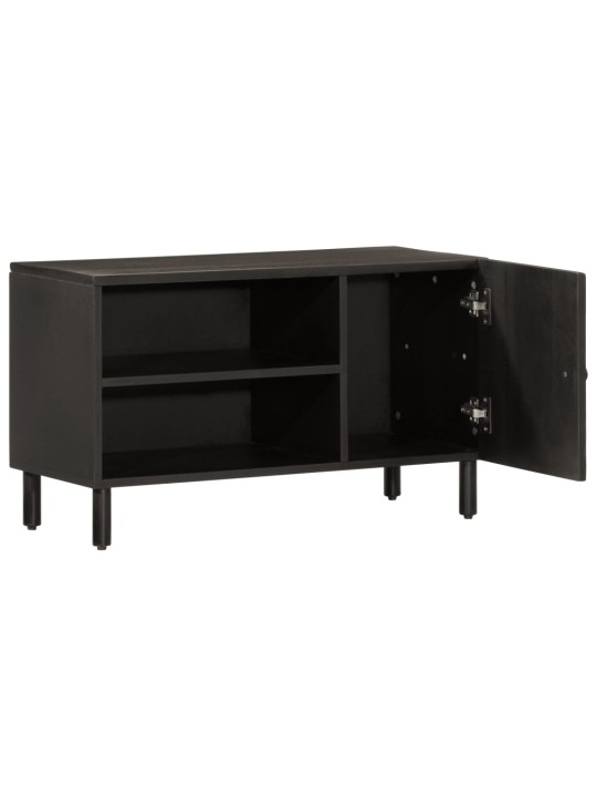 TV skříňka černá 80 x 31 x 46 cm masivní mangovníkové dřevo