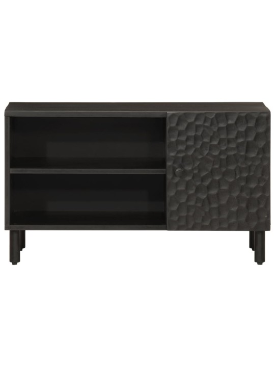 TV skříňka černá 80 x 31 x 46 cm masivní mangovníkové dřevo
