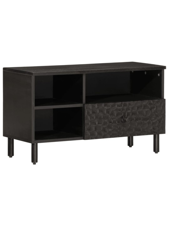 TV skříňka černá 80 x 33 x 46 cm masivní mangovníkové dřevo