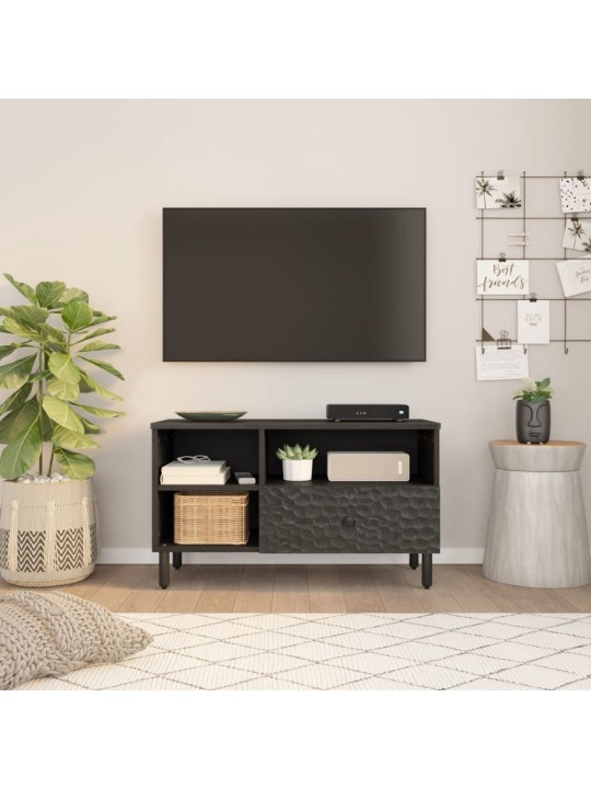 TV skříňka černá 80 x 33 x 46 cm masivní mangovníkové dřevo