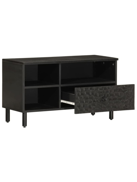TV skříňka černá 80 x 33 x 46 cm masivní mangovníkové dřevo