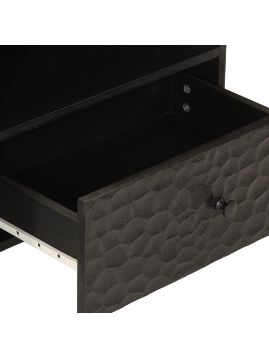 TV skříňka černá 80 x 33 x 46 cm masivní mangovníkové dřevo