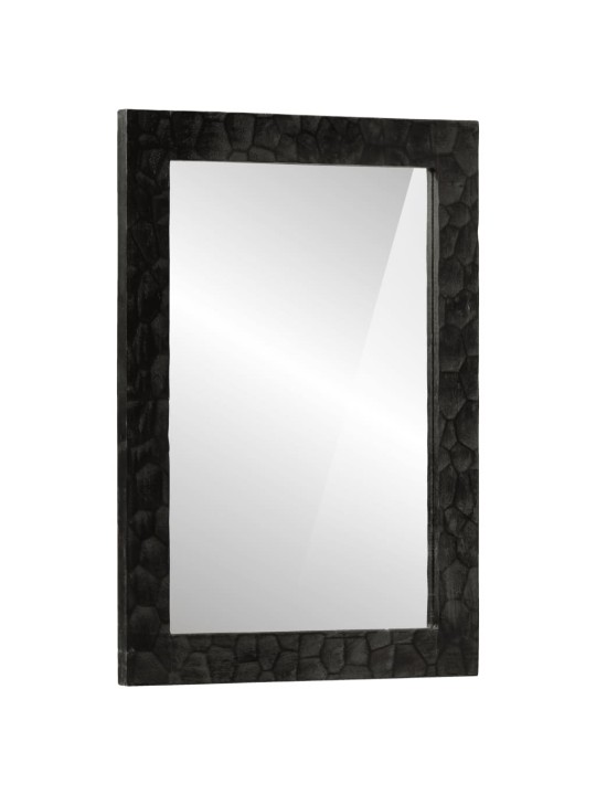 Koupelnové zrcadlo černé 50x70x2,5 cm masivní mangovník a sklo