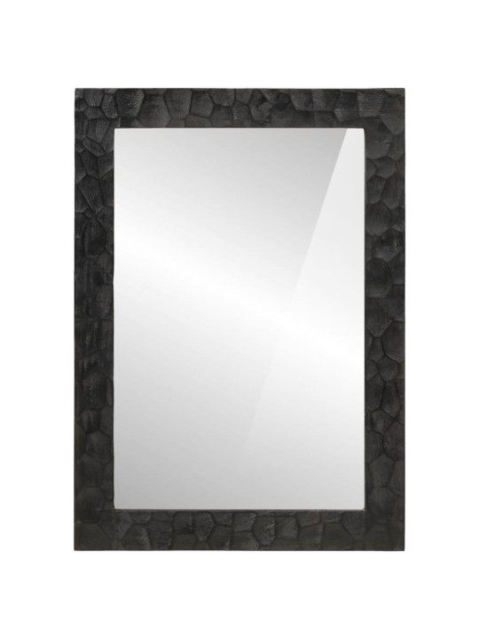 Koupelnové zrcadlo černé 50x70x2,5 cm masivní mangovník a sklo