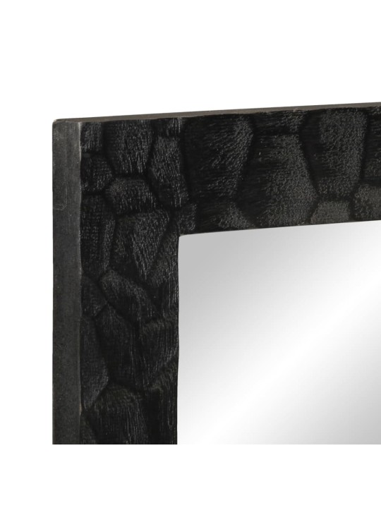 Koupelnové zrcadlo černé 50x70x2,5 cm masivní mangovník a sklo