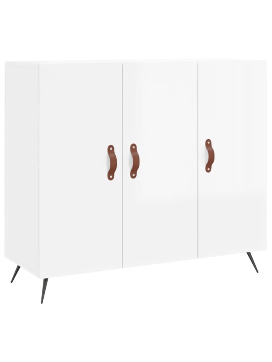 Příborník bílý s vysokým leskem 90x34x80 cm kompozitní dřevo