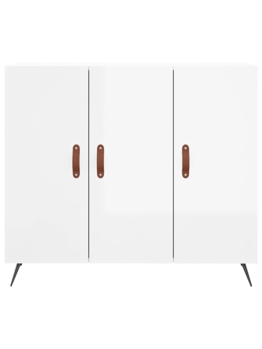 Příborník bílý s vysokým leskem 90x34x80 cm kompozitní dřevo