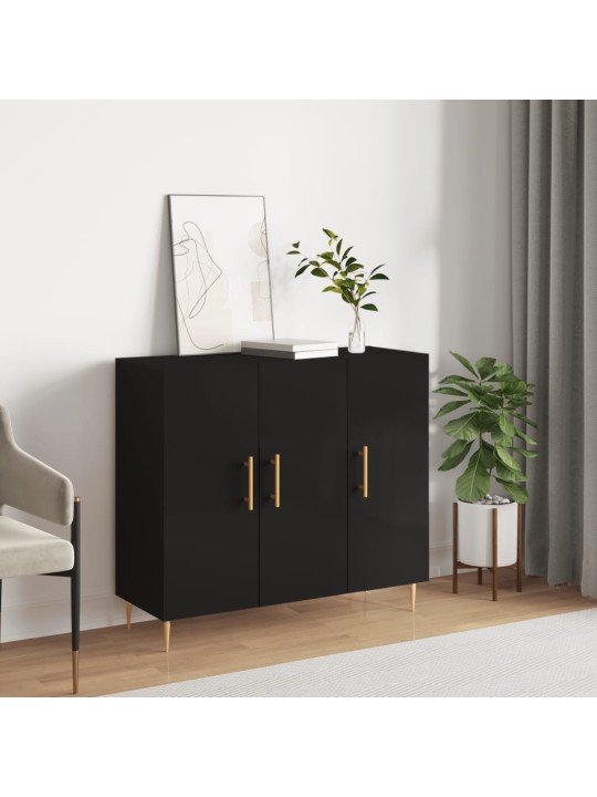 Příborník černý 90 x 34 x 80 cm kompozitní dřevo
