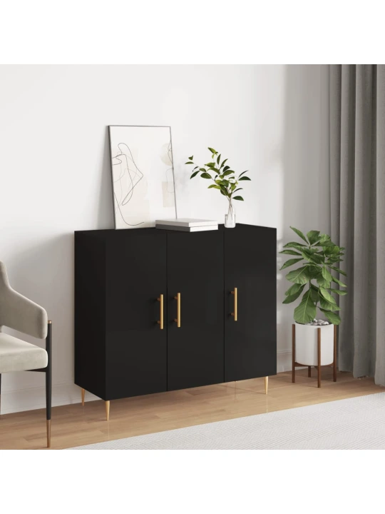 Příborník černý 90 x 34 x 80 cm kompozitní dřevo