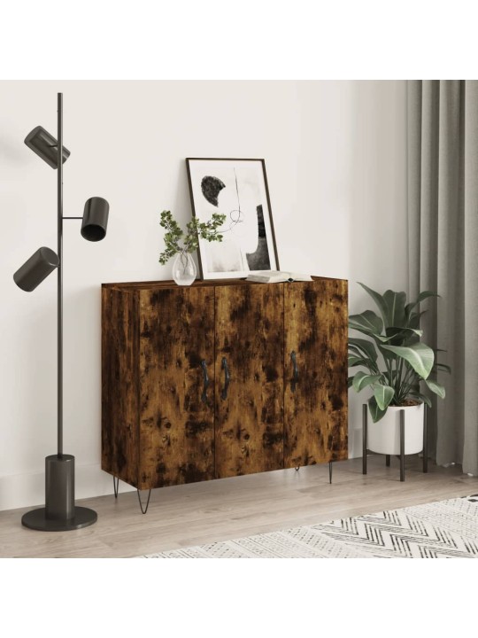 Příborník kouřový dub 90 x 34 x 80 cm kompozitní dřevo