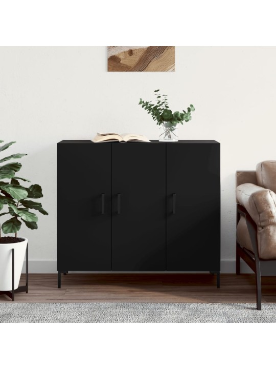 Příborník černý 90 x 34 x 80 cm kompozitní dřevo