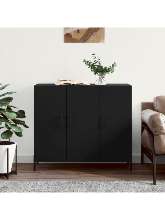 Příborník černý 90 x 34 x 80 cm kompozitní dřevo