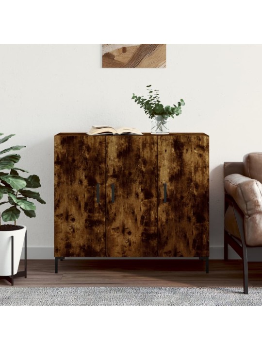 Příborník kouřový dub 90 x 34 x 80 cm kompozitní dřevo