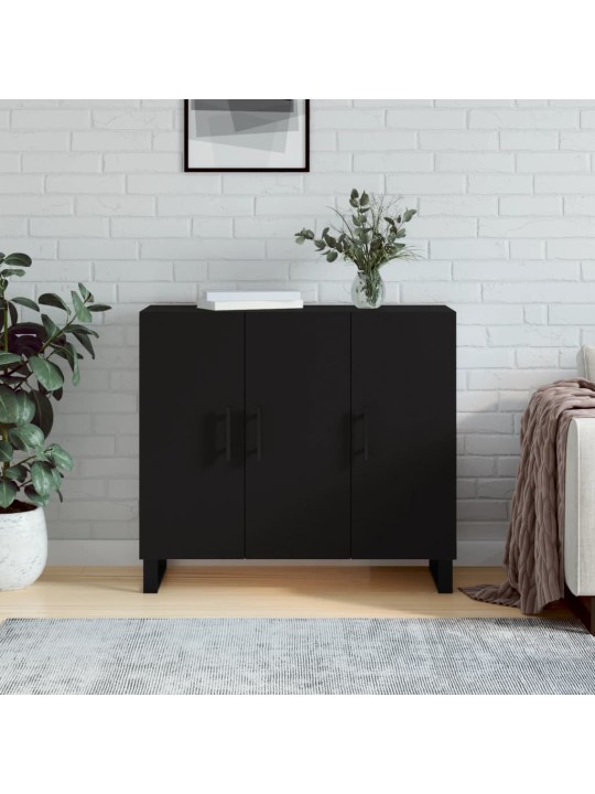 Příborník černý 90 x 34 x 80 cm kompozitní dřevo
