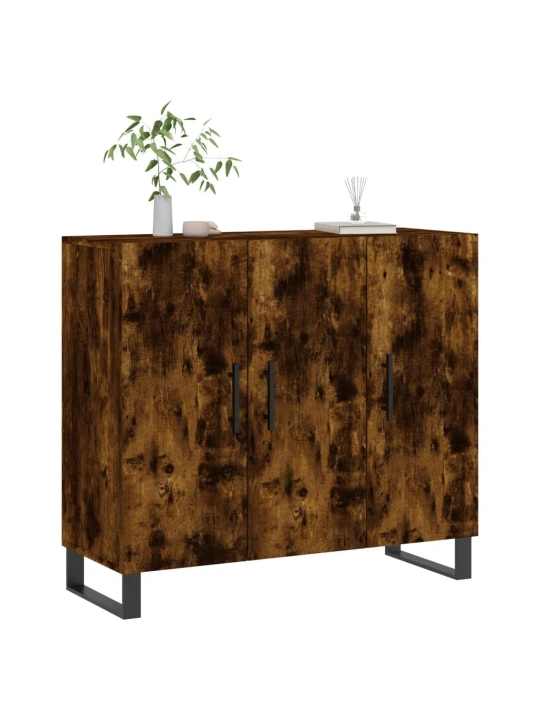 Příborník kouřový dub 90 x 34 x 80 cm kompozitní dřevo