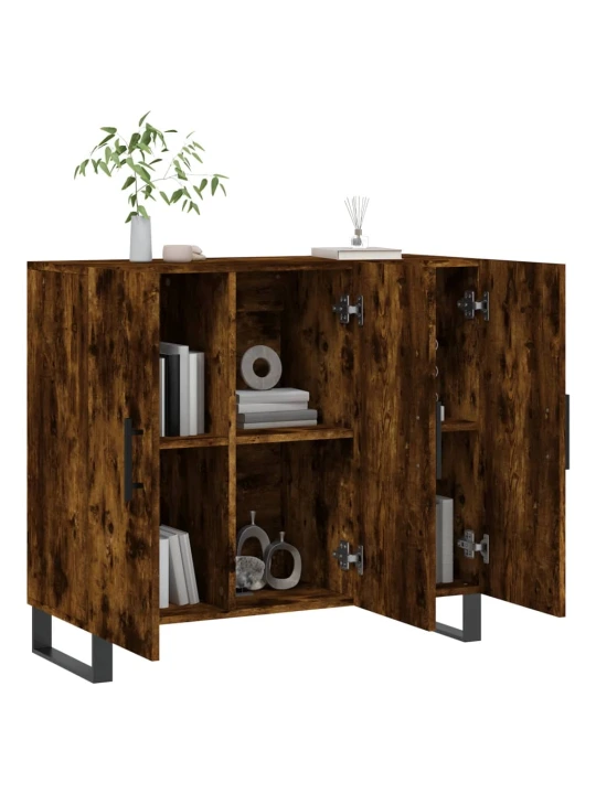 Příborník kouřový dub 90 x 34 x 80 cm kompozitní dřevo