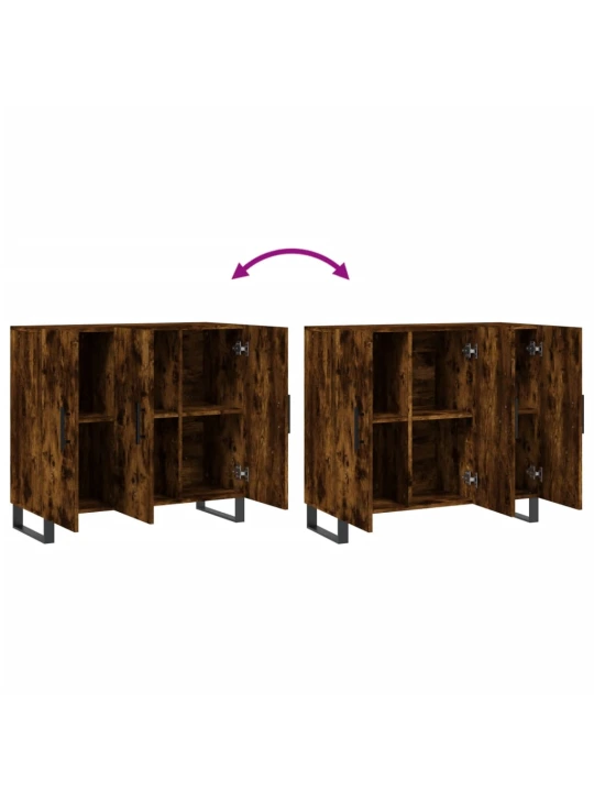 Příborník kouřový dub 90 x 34 x 80 cm kompozitní dřevo