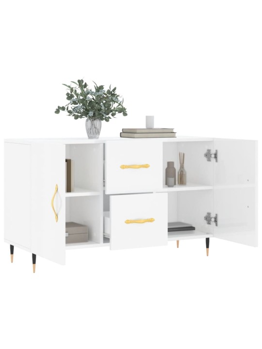 Příborník bílý s vysokým leskem 100x36x60 cm kompozitní dřevo