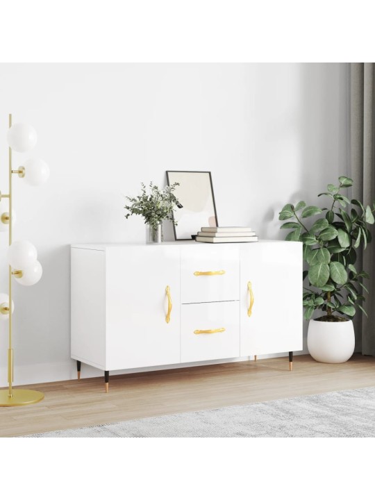 Příborník bílý s vysokým leskem 100x36x60 cm kompozitní dřevo