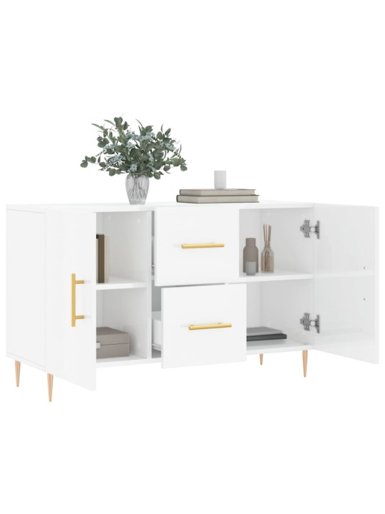 Příborník bílý s vysokým leskem 100x36x60 cm kompozitní dřevo