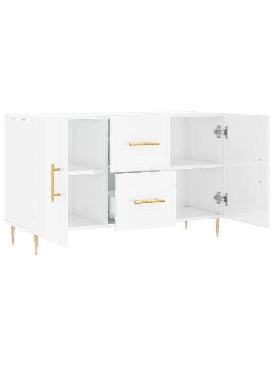 Příborník bílý s vysokým leskem 100x36x60 cm kompozitní dřevo