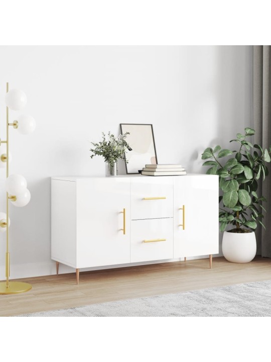 Příborník bílý s vysokým leskem 100x36x60 cm kompozitní dřevo