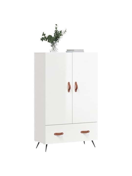 Skříň highboard lesklá bílá 69,5 x 31 x 115 cm kompozitní dřevo