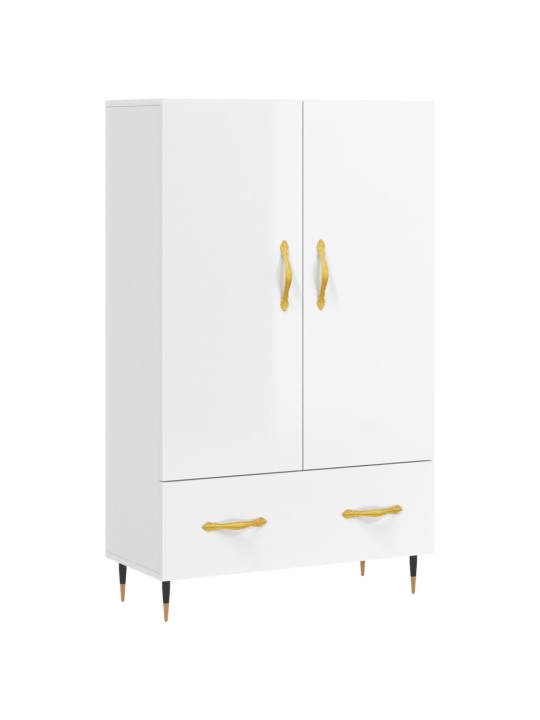 Skříň highboard lesklá bílá 69,5 x 31 x 115 cm kompozitní dřevo