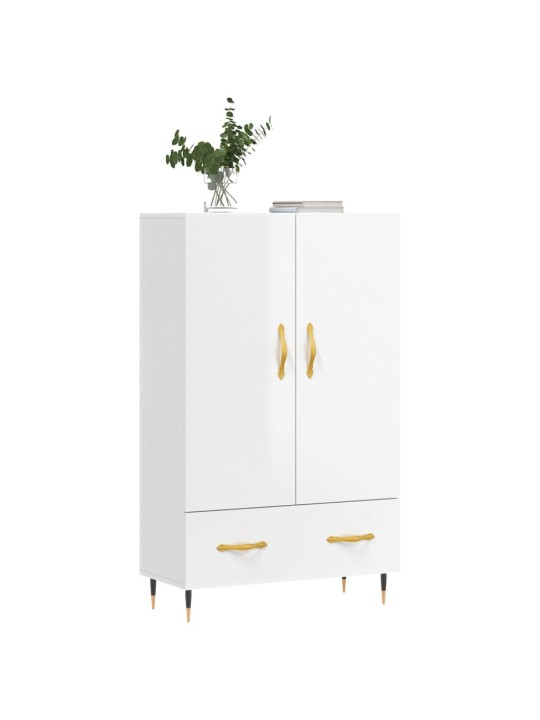 Skříň highboard lesklá bílá 69,5 x 31 x 115 cm kompozitní dřevo