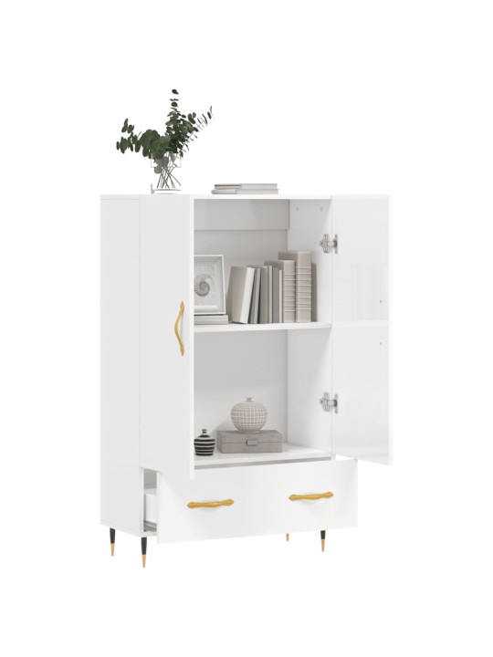 Skříň highboard lesklá bílá 69,5 x 31 x 115 cm kompozitní dřevo