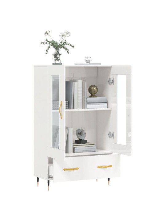 Skříň highboard lesklá bílá 69,5 x 31 x 115 cm kompozitní dřevo