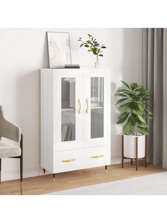 Skříň highboard lesklá bílá 69,5 x 31 x 115 cm kompozitní dřevo