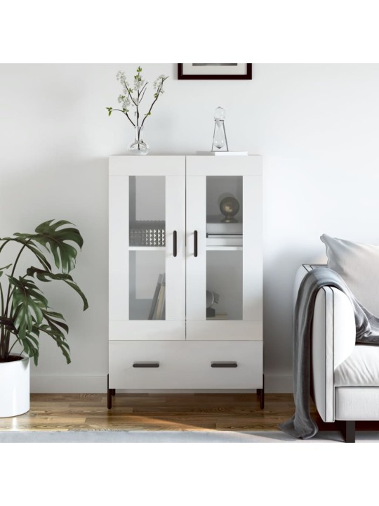Skříň highboard lesklá bílá 69,5 x 31 x 115 cm kompozitní dřevo