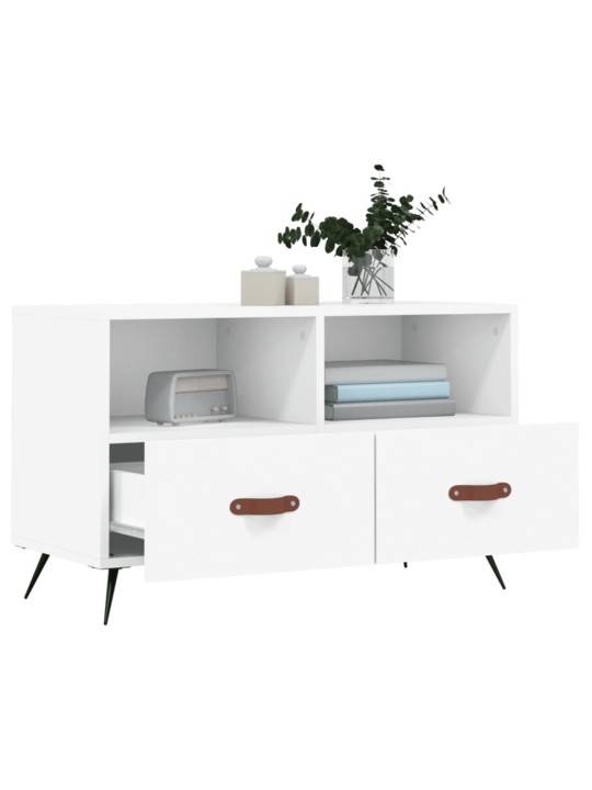 TV skříňka bílá 80 x 36 x 50 cm kompozitní dřevo