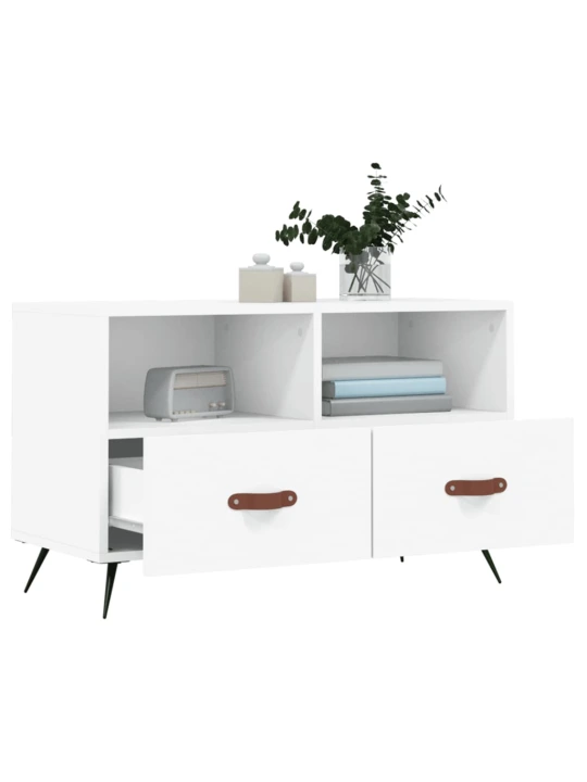 TV skříňka bílá 80 x 36 x 50 cm kompozitní dřevo