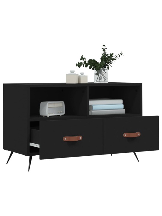 TV skříňka černá 80 x 36 x 50 cm kompozitní dřevo