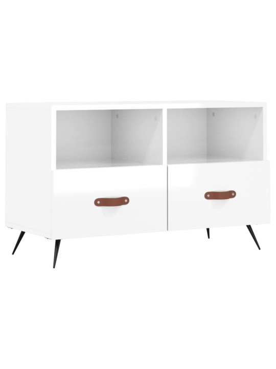 TV skříňka bílá s vysokým leskem 80x36x50 cm kompozitní dřevo