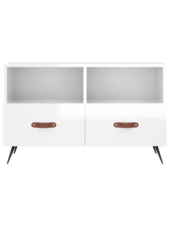 TV skříňka bílá s vysokým leskem 80x36x50 cm kompozitní dřevo
