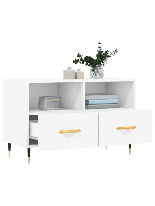 TV skříňka bílá 80 x 36 x 50 cm kompozitní dřevo